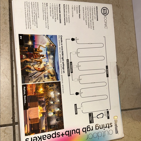 Bluetooth Outdoor string rgb bulb+speakers - Picture 4 of 5